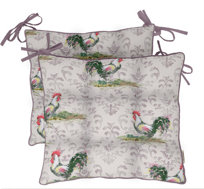 Vargottam Polyester Fibre Birds Chair Pad Pack of 2(Gray)