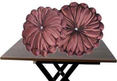 GTX Microfibre Floor Cushion Pack of 2 Solid GTX Cushion Handmade & Decorative Cushions for Living Room Bed,Sofa,Seating Area(Brown)