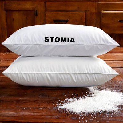 STOMIA STOMIA LUXURY PILLOW Microfibre Abstract Sleeping Pillow Pack of 2(White)