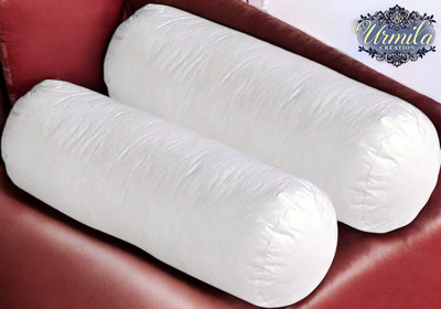 Urmila Creation Round Microfibre Solid Bolster Pack of 2(White)