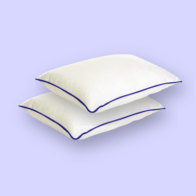 Centuary Mattress Sleepables My Power Fibre Pillow | Washable Zip Cover| 1 Year Warranty| Polyester Fibre Solid Sleeping Pillow Pack of 2(White)