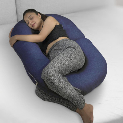 KWALITY DREAMS Pregnancy pillow Microfibre Solid Pregnancy Pillow Pack of 1(Dark Blue)
