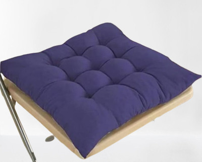 THM Microfibre Solid Chair Pad Pack of 1(Blue)