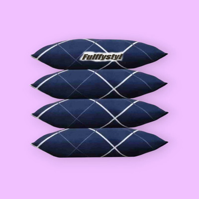 fulffystyl Microfibre Sleeping Pillow Pack of 4 Solid Soft(Blue)