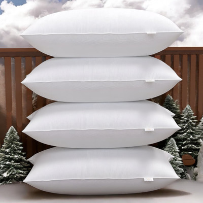 GZZZSD Microfibre Sleeping Pillow Pack of 4 Solid(White)