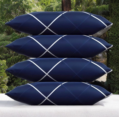 Urmila Creation LUXURY Polyester Fibre Solid Sleeping Pillow Pack of 4(Blue)
