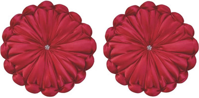 GTX Microfibre Floor Cushion Pack of 2 Solid Premium cushion set(Red)