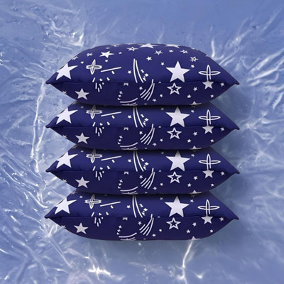 SOFT SNOOZE Luxury Microfibre Abstract Sleeping Pillow Pack of 4(Blue)