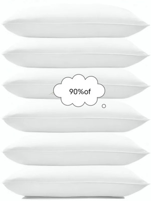 GUNVAR INDIA PRIVATE LIMITED LUXURY Polyester Fibre Solid Sleeping Pillow Pack of 6(White)