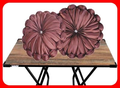 GTX Microfibre Floor Cushion Pack of 2 Solid(Brown)