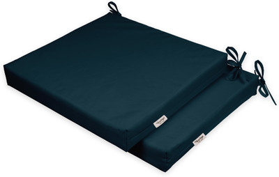 Vargottam Foam Solid Chair Pad Pack of 2(Teal Blue)