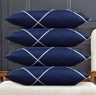 Urmila Microfibre Sleeping Pillow Pack of 4 Solid LUXURY(Blue)