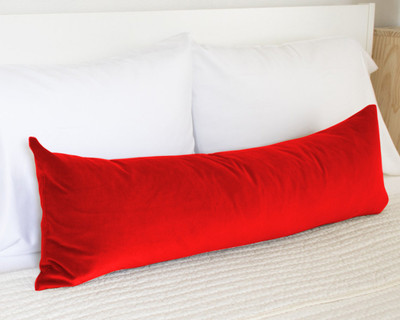 kioni Microfibre Body Pillow Pack of 1 Solid Velvet Body Microfiber Pillow Cushion For Side Sleepers And Pregnancy 20x55 Inch(Red)