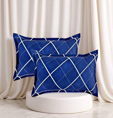 Regnar Luxury Microfibre Solid Sleeping Pillow Pack of 2(Blue)
