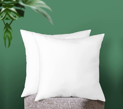 SAJAVAT HOME Microfibre Solid Cushion Pack of 1(White)