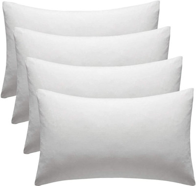 ROYALREOX Cotton Sleeping Pillow Pack of 4 Solid(White)