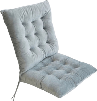 Hundur Store Microfibre Solid Chair Pad Pack of 6(Grey)