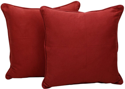 LINENWALAS Microfibre Solid Sleeping Pillow Pack of 2(Red)