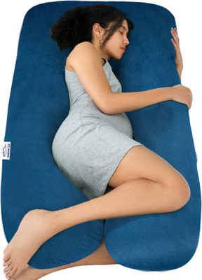 GADDA CO Microfibre Pregnancy Pillow Pack of 1 Solid U Shape Full Body Support Maternity Pillow For Pregnant Women(Navy Blue)