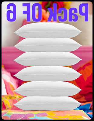 JAYOG ENTERPRISE White Pillow 6 Microfibre Solid Sleeping Pillow Pack of 6(White)