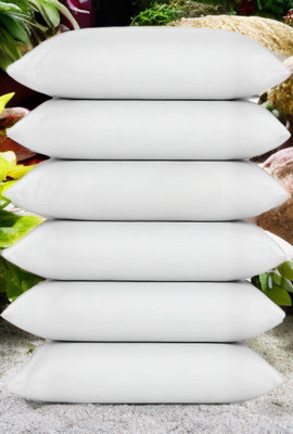 GUNVAR INDIA PRIVATE LIMITED LUXURY Polyester Fibre Solid Sleeping Pillow Pack of 6(White)