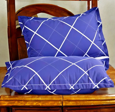 LIPONOS LUXURY Microfibre Solid Sleeping Pillow Pack of 2(Blue)