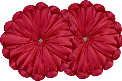 GTX Decorative premium Microfibre Solid Cushion Pack of 2(Red)