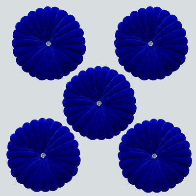Shri Ganesh Handloom Microfibre Solid Cushion Pack of 5(Dark Blue)