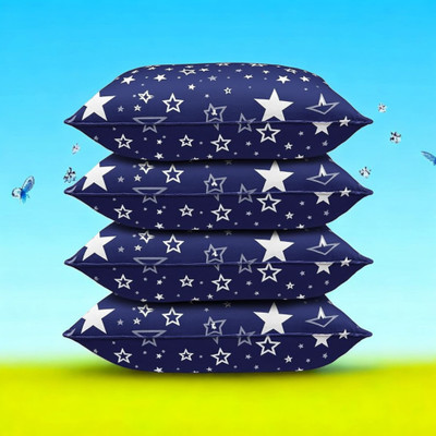 Cozy Palace Luxury Microfibre Solid Sleeping Pillow Pack of 4(Blue)