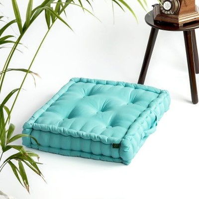 Vasi Impex Premium Polyester Fibre Solid Floor Cushion Pack of 1(Mint Blue)