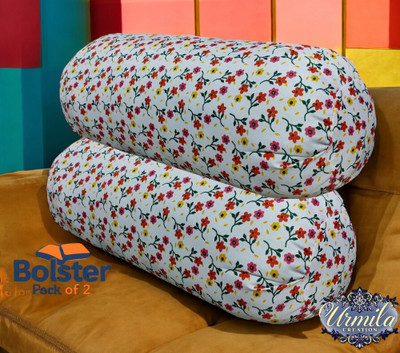Urmila Creation Microfibre Bolster Pack of 2 Floral(Multicolor)