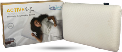 OrkaSleep Memory Foam Solid Orthopaedic Pillow Pack of 1(White)