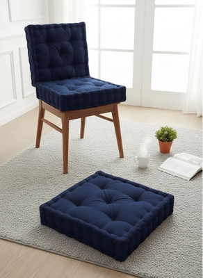 LavishFabrics Microfibre Cushion Pack of 1 Solid(Blue)