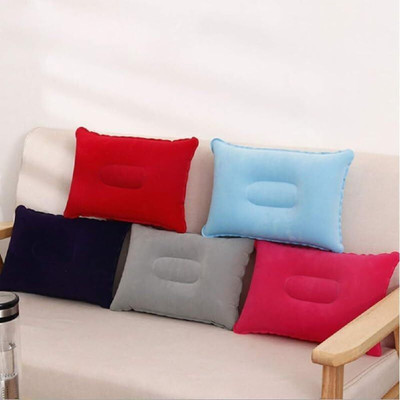 HubDK Inflatable Travel Comfort Series Air Solid Travel Pillow Pack of 1(Multicolor)