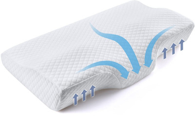 Snug Stuff MEMORY FOAM CERVICAL PILLOW Memory Foam Geometric Sleeping Pillow Pack of 1(White)