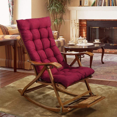 Soo Jaoo Long chair pad Cotton Solid Chair Pad Pack of 1(Maroon)