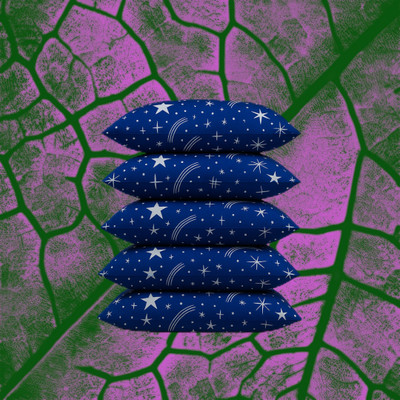 CATHROL Polyester Fibre Sleeping Pillow Pack of 5 Abstract 5 Pillows(Blue)