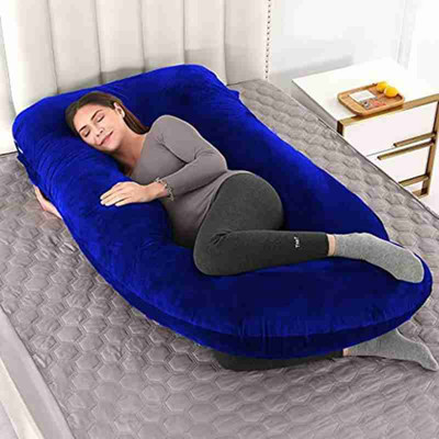 JOXMAN Pregnancy pillow Polyester Fibre Solid Pregnancy Pillow Pack of 1(Royal Blue)