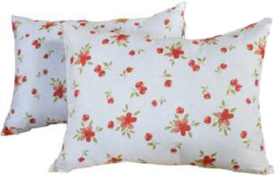 brightjex Microfibre Solid Sleeping Pillow Pack of 2(Orange Flowers)