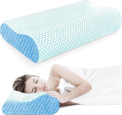 araami ORTHOPEDIC Solid Sleeping Memory Foam Solid Orthopaedic Pillow Memory Foam Solid Orthopaedic Pillow Pack of 1(Sky)