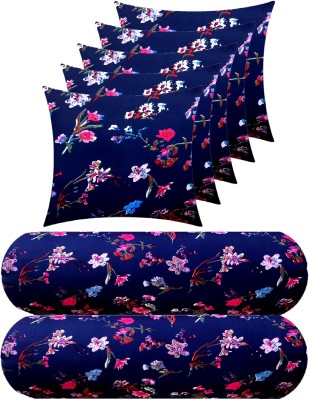 Changers Microfibre Floral Bolster Pack of 7(Blue)