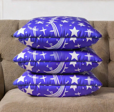 EIRINI LUXURY Polyester Fibre Abstract Sleeping Pillow Pack of 3(Blue)