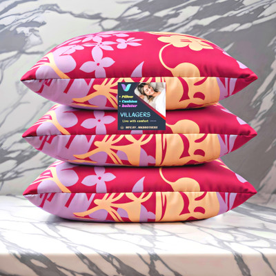 NKSNIMYSTORE FLOWER Microfibre Abstract Sleeping Pillow Pack of 3(Pink)