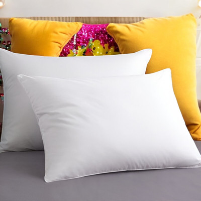 Cozy Palace Luxury Microfibre Solid Sleeping Pillow Pack of 2(White)