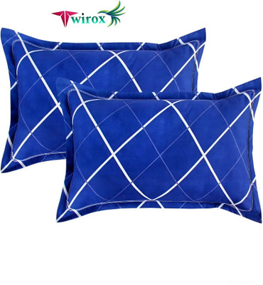 TWIROX LUXURY Microfibre Abstract, Floral Sleeping Pillow Pack of 2(Blue)