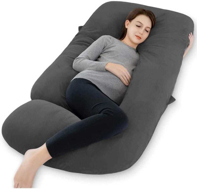 DFH Comfortable Microfibre Solid Pregnancy Pillow Pack of 1(Grey)