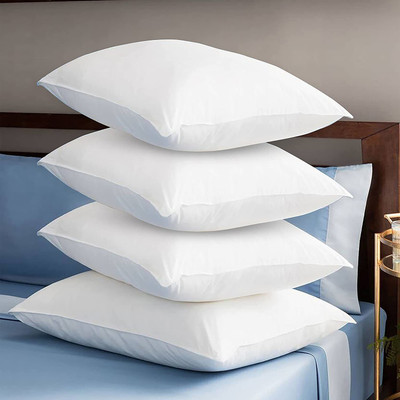 Jaatboy Polyester Fibre Solid Sleeping Pillow Pack of 4(White)