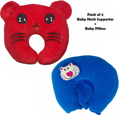 E VYAPAR KENDRA Mustard Seeds, Cotton Baby Pillow Pack of 2 Toons & Characters, Smiley(Teeth Red and Medium Blue)