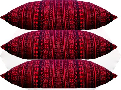 Swikon star Microfibre Geometric Sleeping Pillow Pack of 3(Maroon)