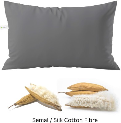 CloudRest Semal Silk Cotton Pillow Cotton Nature Sleeping Pillow Pack of 1(Grey)